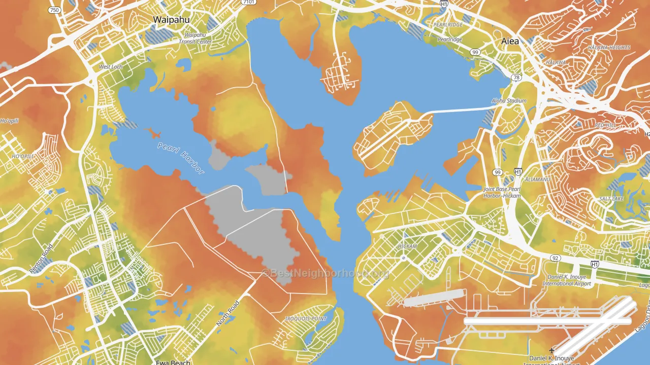 Bike Grade map of Iroquois Point, HI