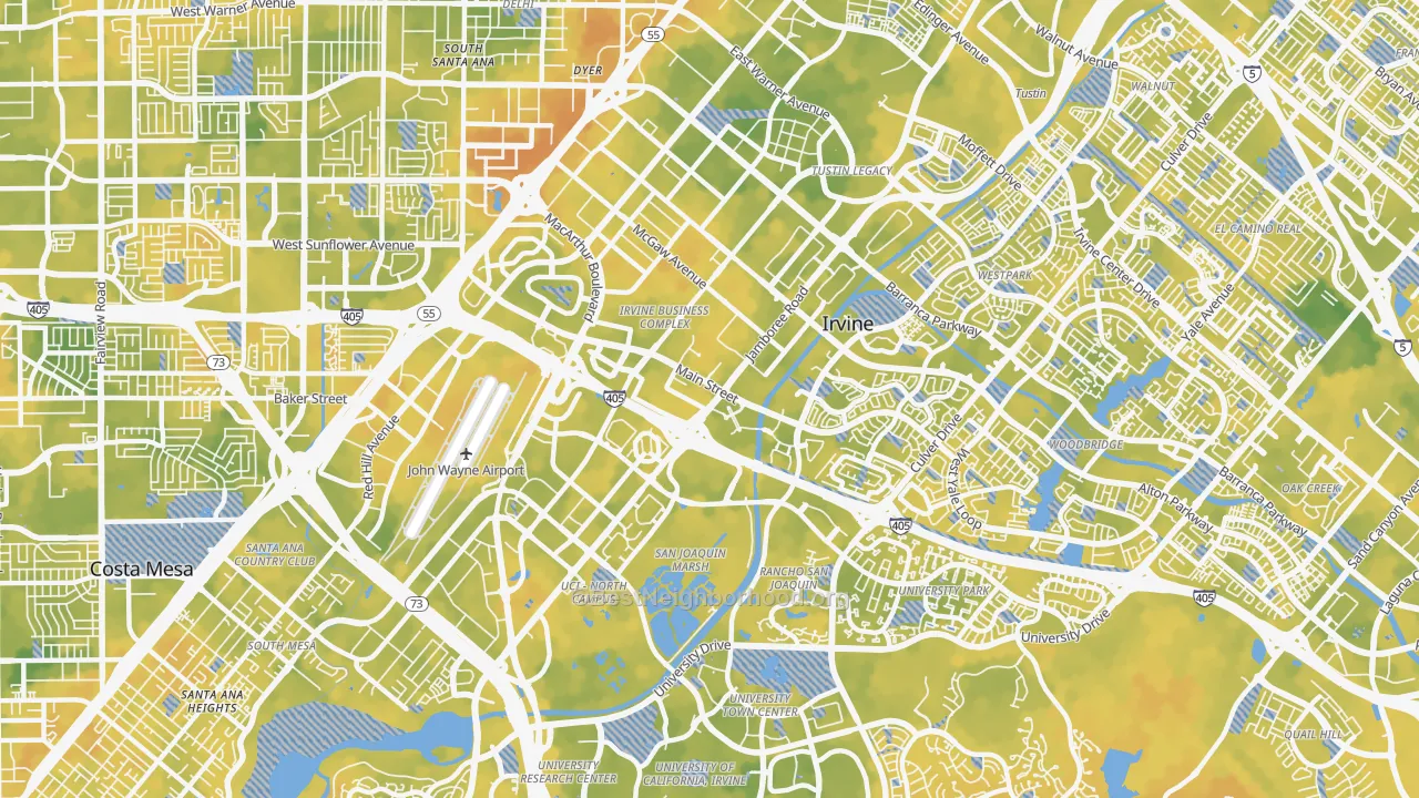 Bike Grade map of Irvine Business Complex, Irvine, CA