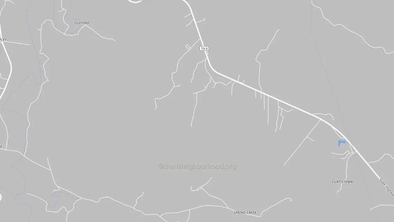 Bike Grade map of Irving College, TN