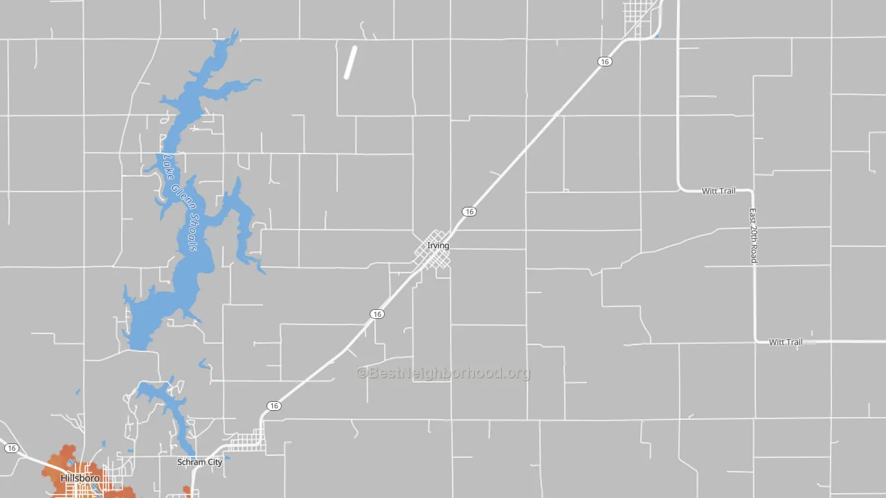 Bike Grade map of Irving, IL