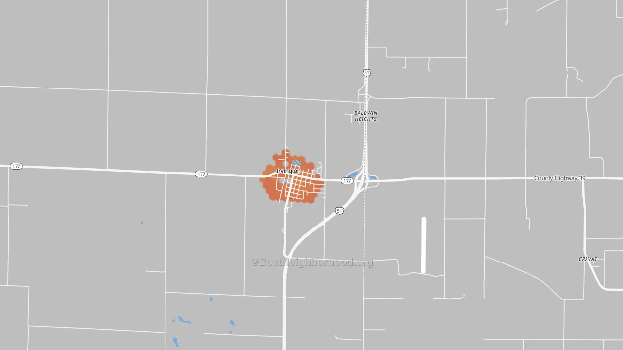 Bike Grade map of Irvington, IL