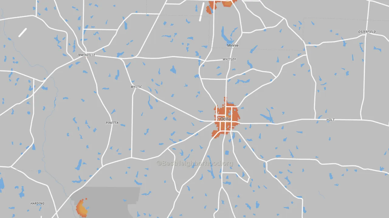 Bike Grade map of Irwin County, GA