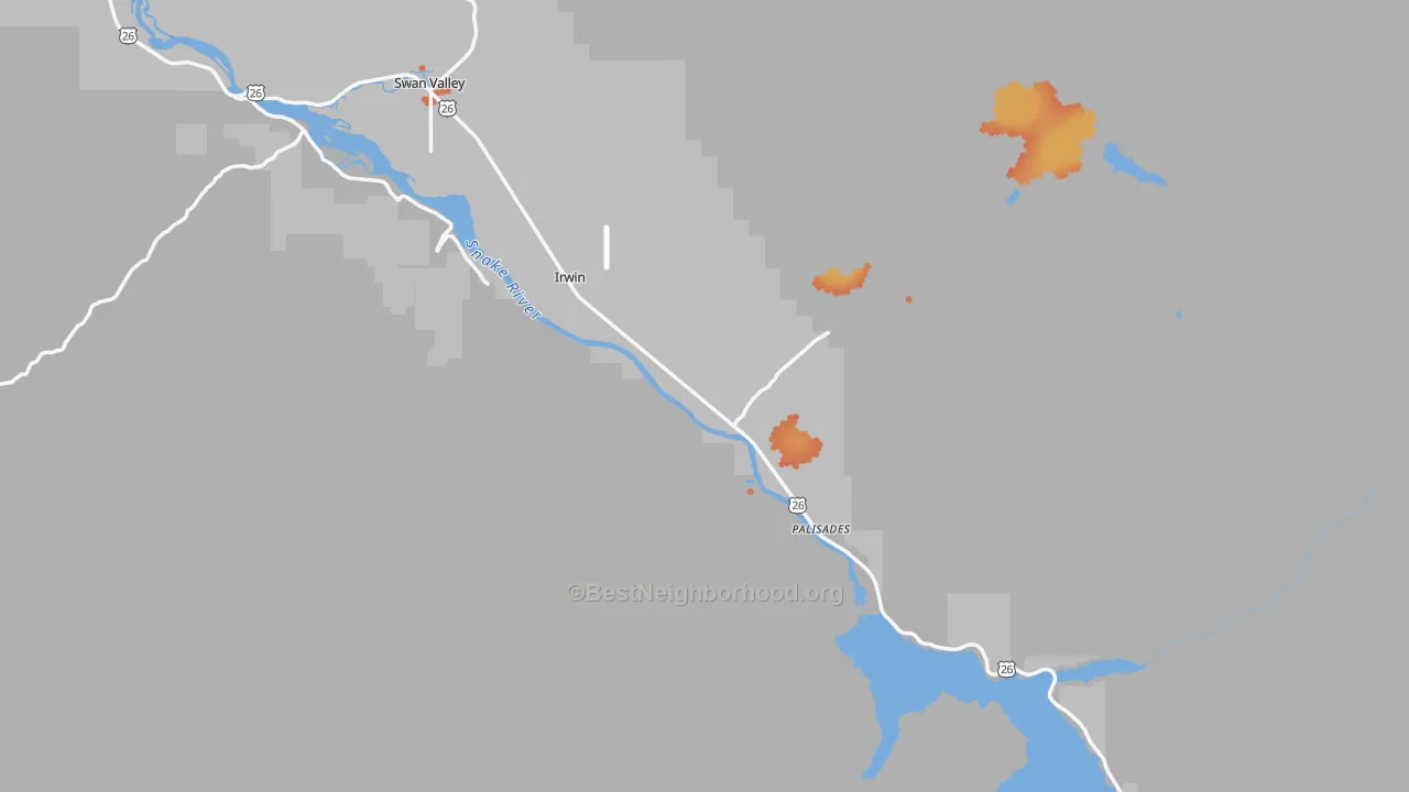 Bike Grade map of Irwin, ID