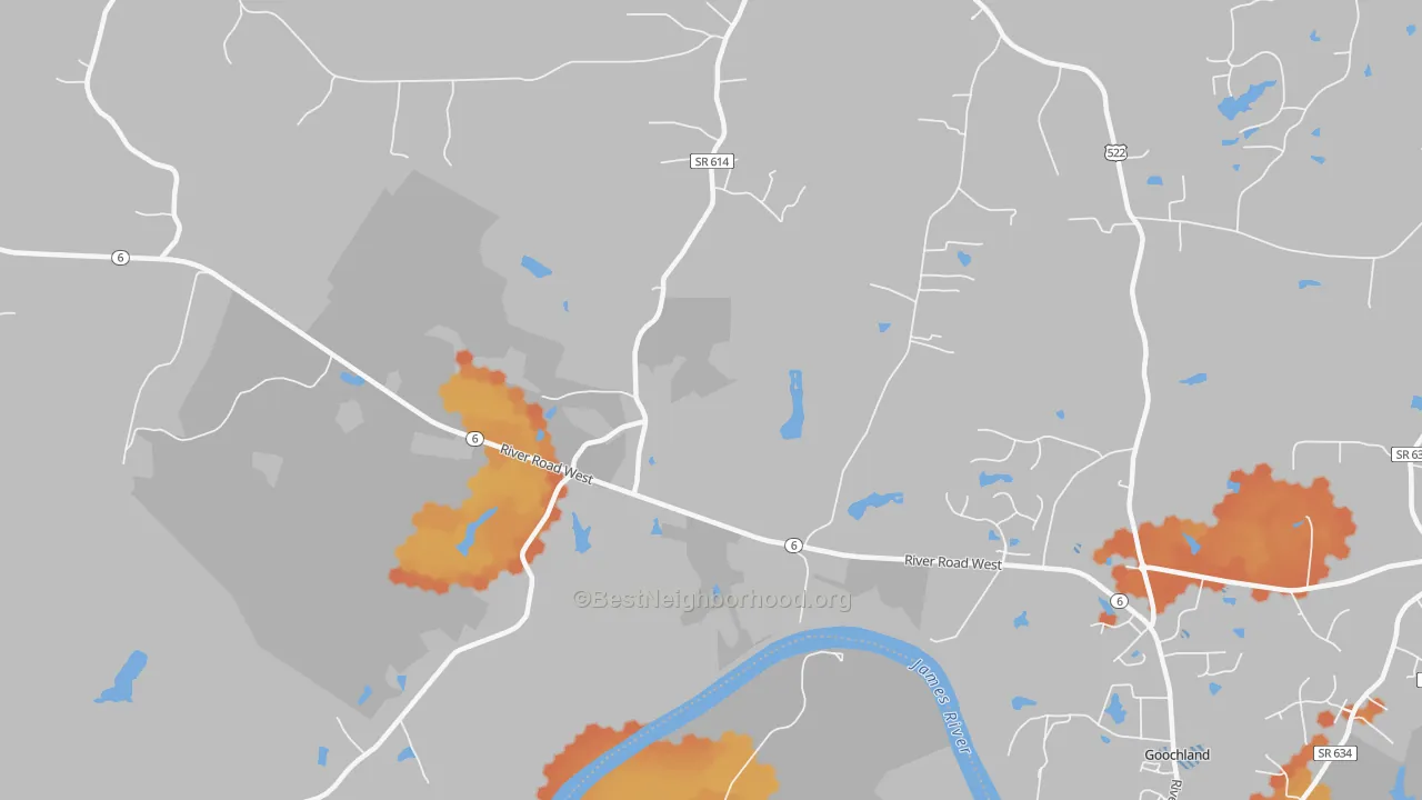 Bike Grade map of Irwin, VA