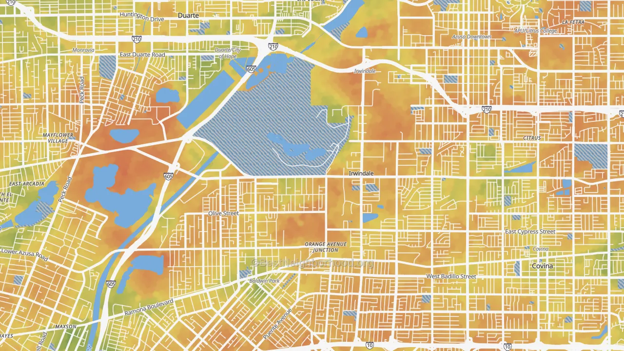 Bike Grade map of Irwindale, CA
