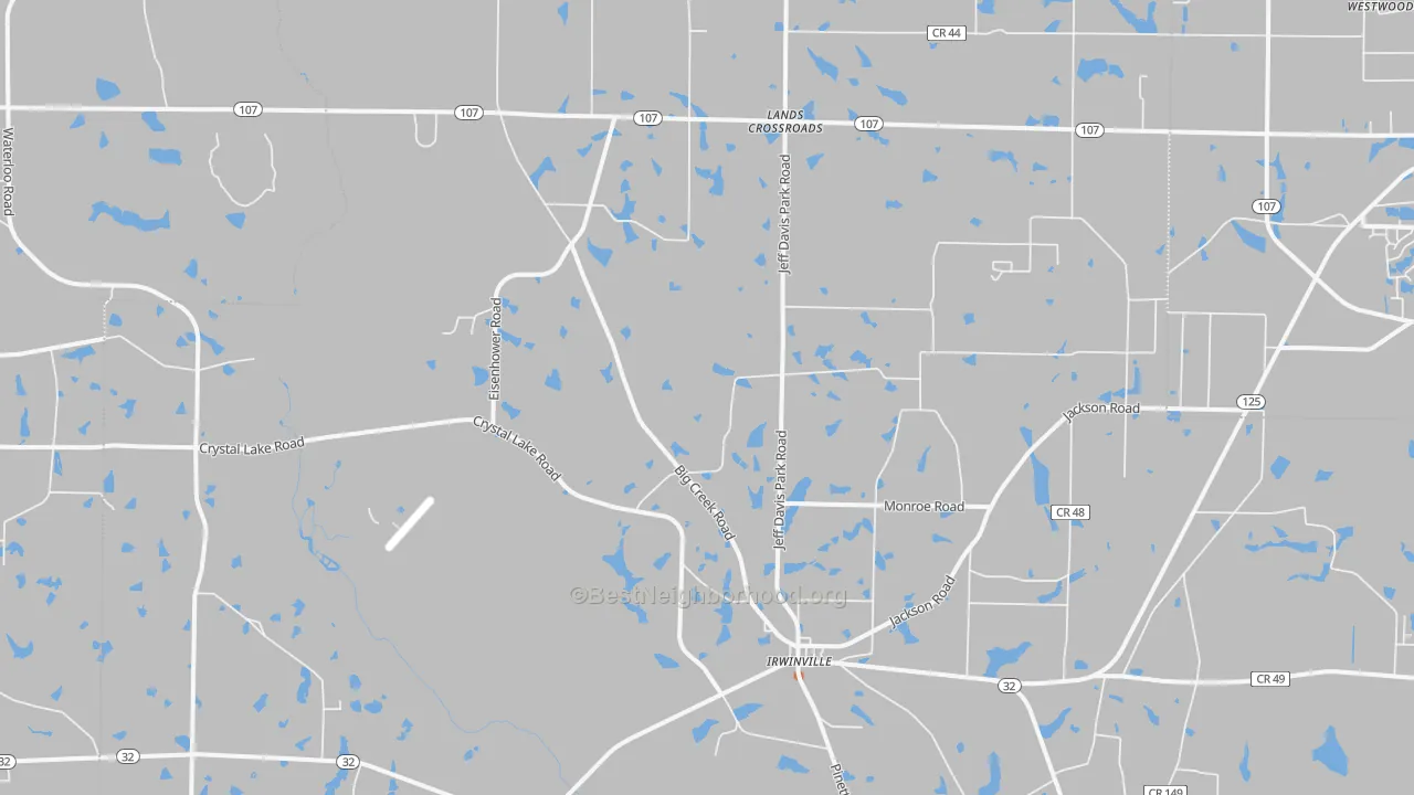 Bike Grade map of Irwinville, GA