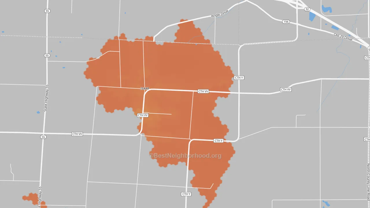 Bike Grade map of Isaar, WI