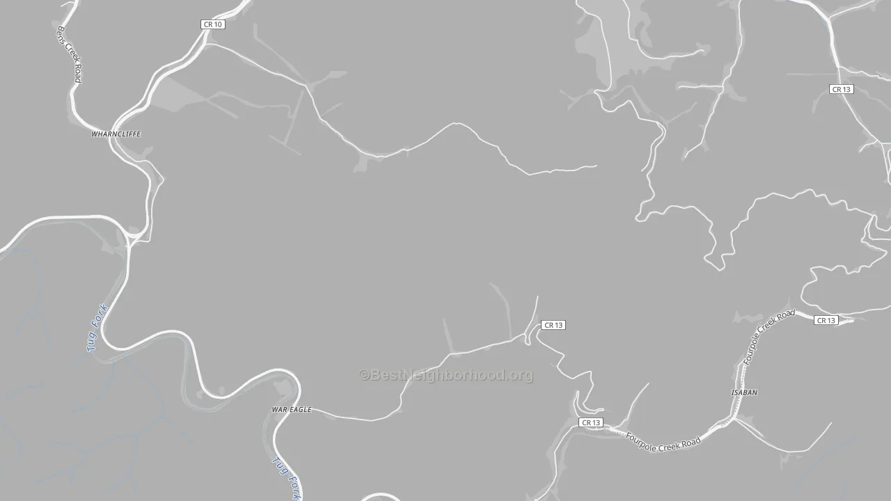 Bike Grade map of Isaban, WV