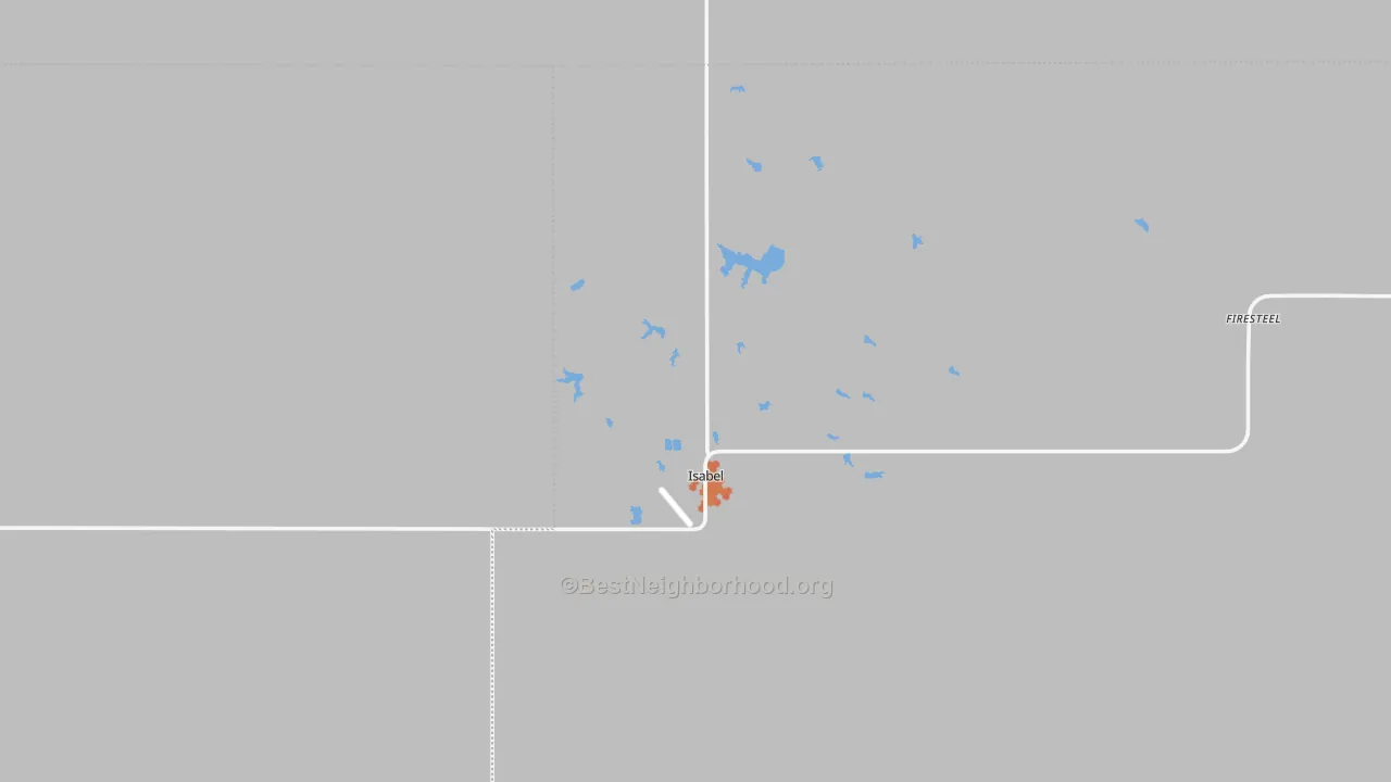 Bike Grade map of Isabel, SD