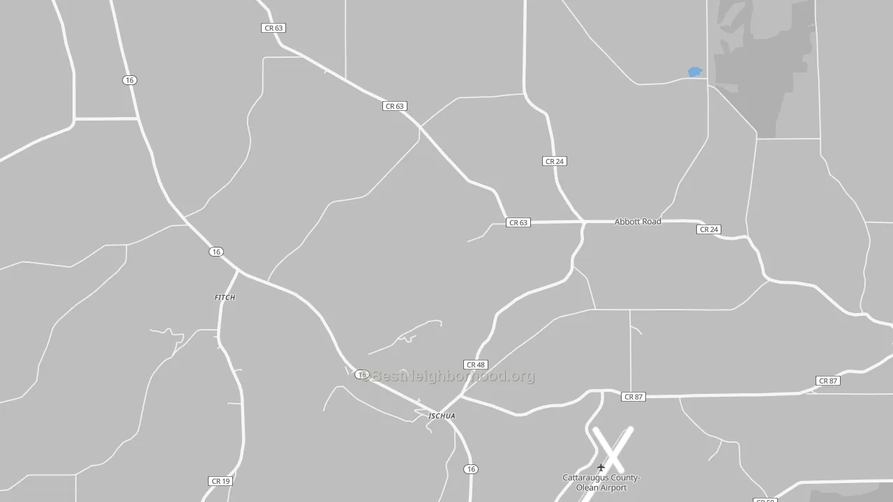 Bike Grade map of Ischua, NY