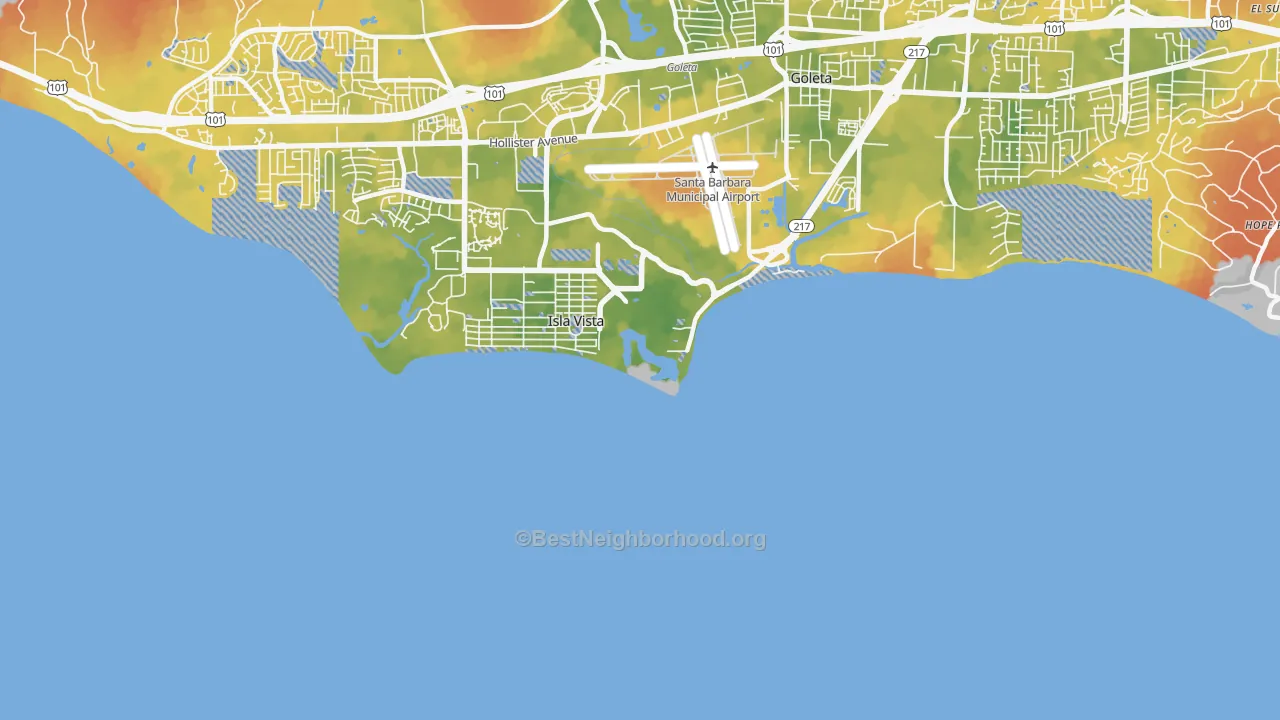 Bike Grade map of Isla Vista, CA