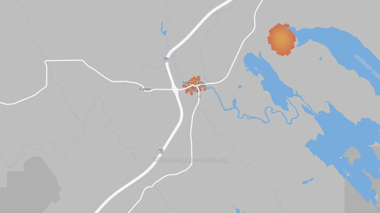 Bike Grade map of Island Falls, ME