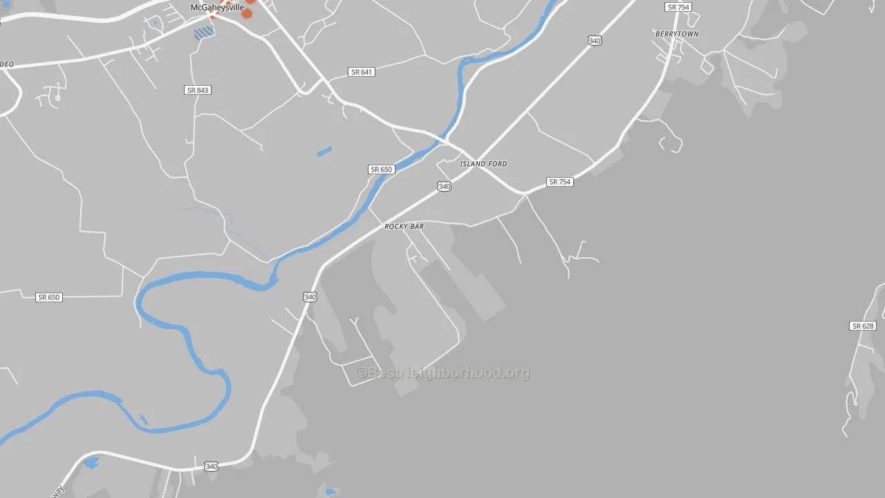 Bike Grade map of Island Ford, VA