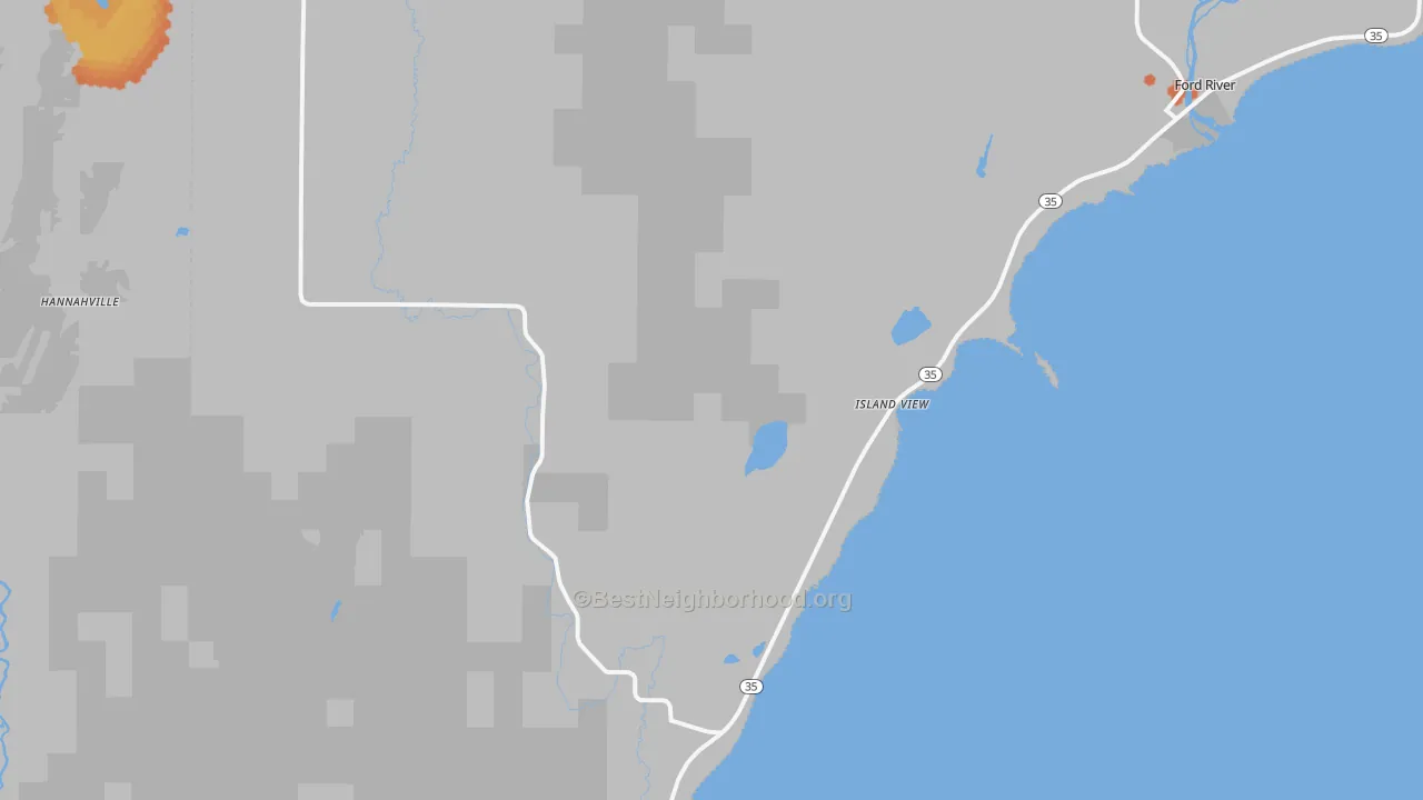 Bike Grade map of Island View, MI