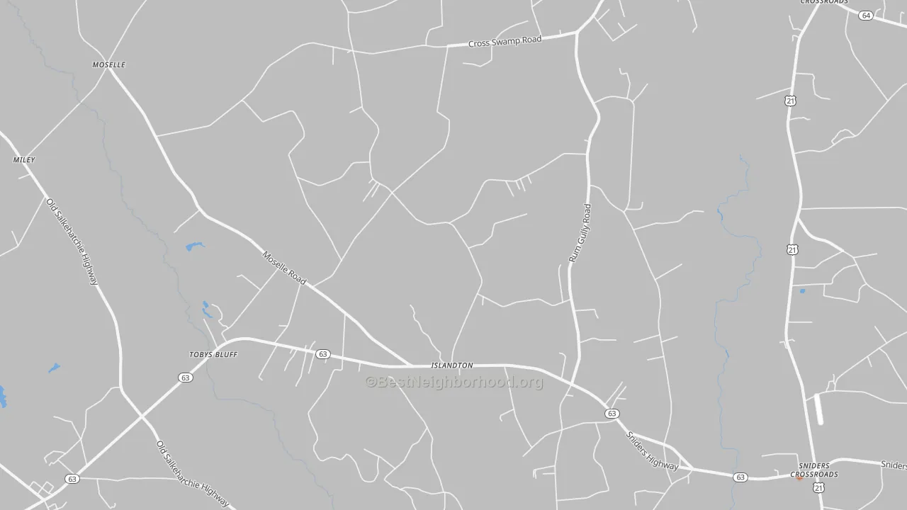 Bike Grade map of Islandton, SC