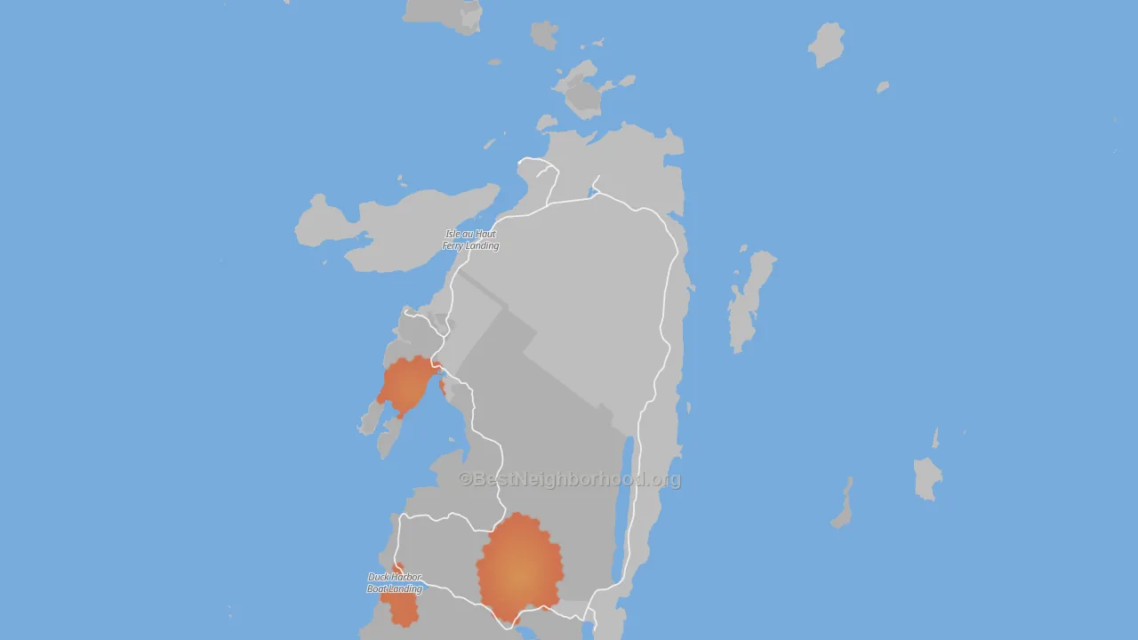 Bike Grade map of Isle Au Haut, ME