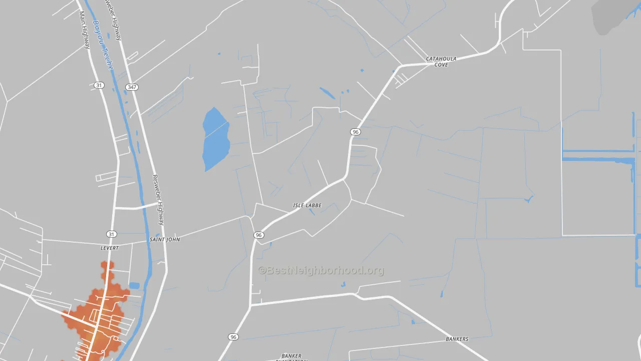 Bike Grade map of Isle Labbe, LA
