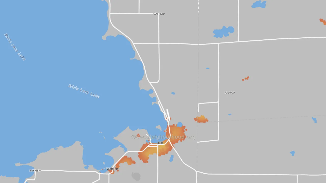 Bike Grade map of Isle, MN