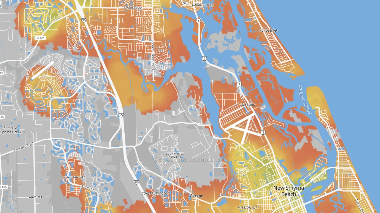 Bike Grade map of Isleboro, FL