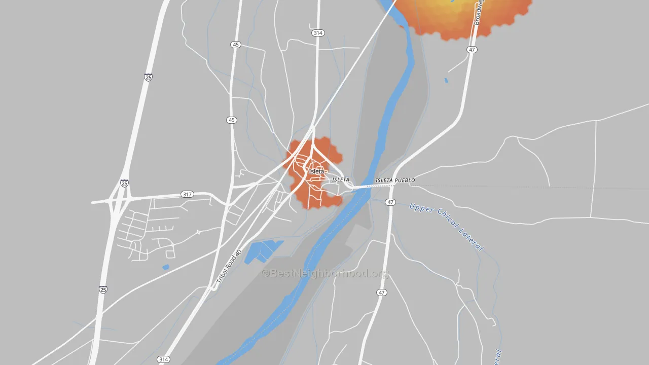 Bike Grade map of Isleta Village Proper, NM