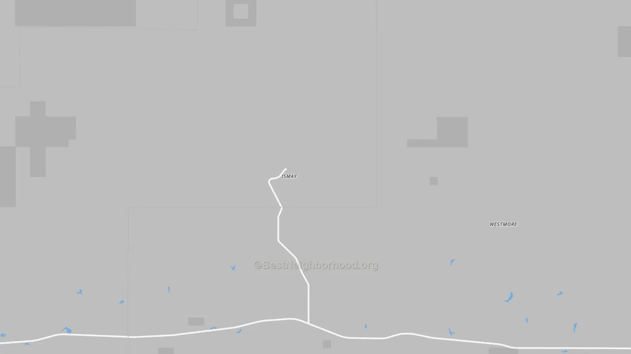 Bike Grade map of Ismay, MT