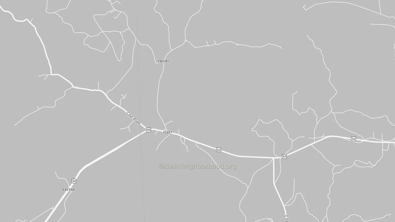 Bike Grade map of Isney, AL