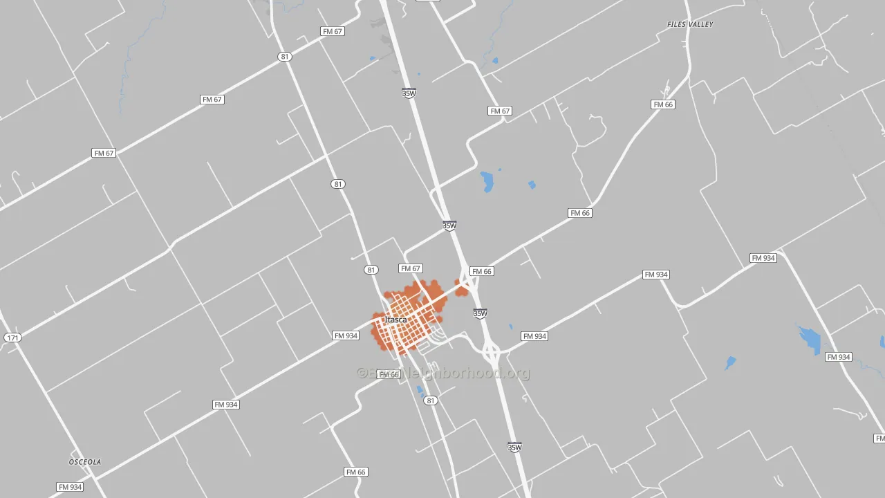 Bike Grade map of Itasca, TX