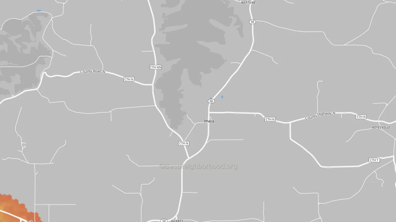 Bike Grade map of Ithaca, WI
