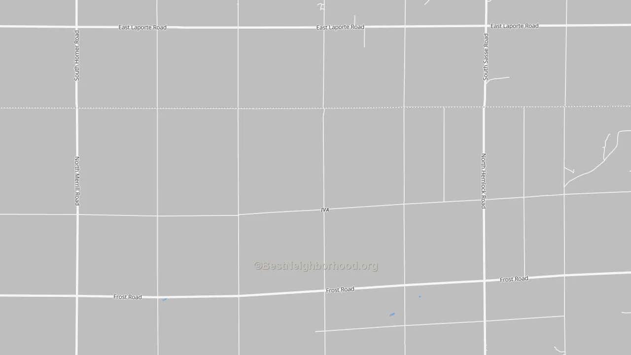 Bike Grade map of Iva, MI