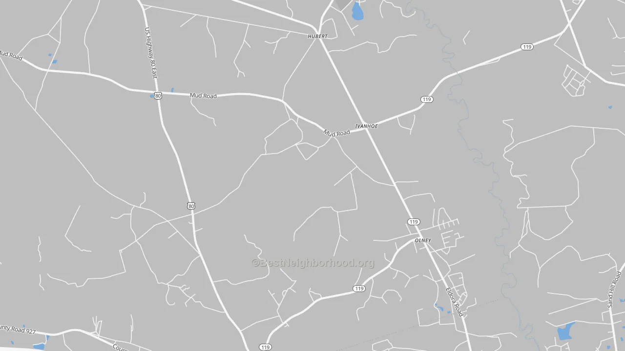 Bike Grade map of Ivanhoe, GA