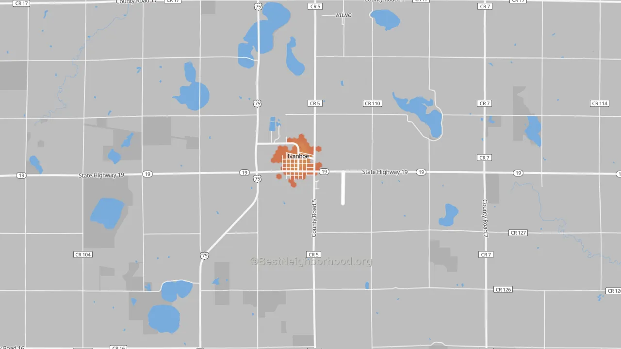 Bike Grade map of Ivanhoe, MN