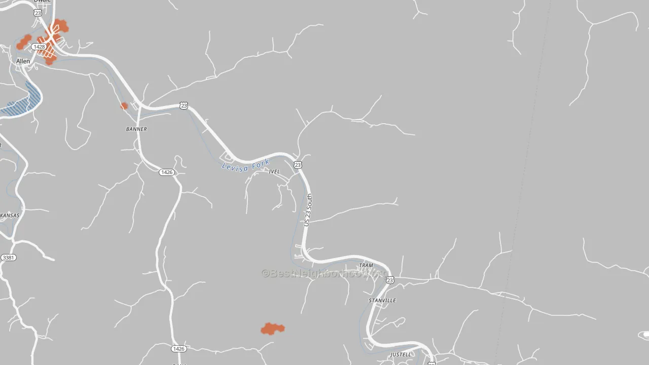 Bike Grade map of Ivel, KY