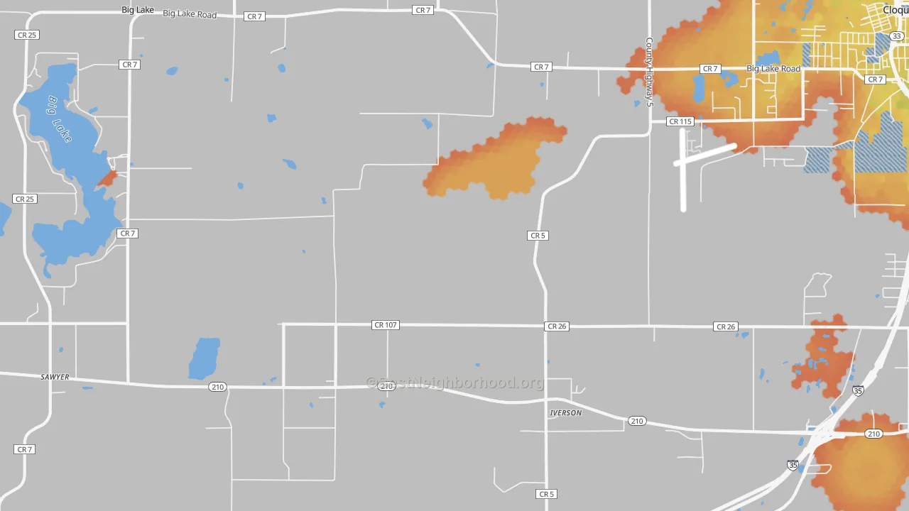 Bike Grade map of Iverson, MN