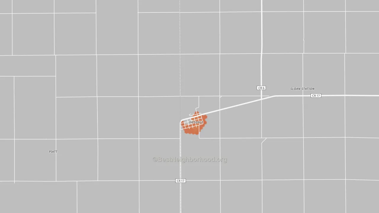 Bike Grade map of Ivesdale, IL