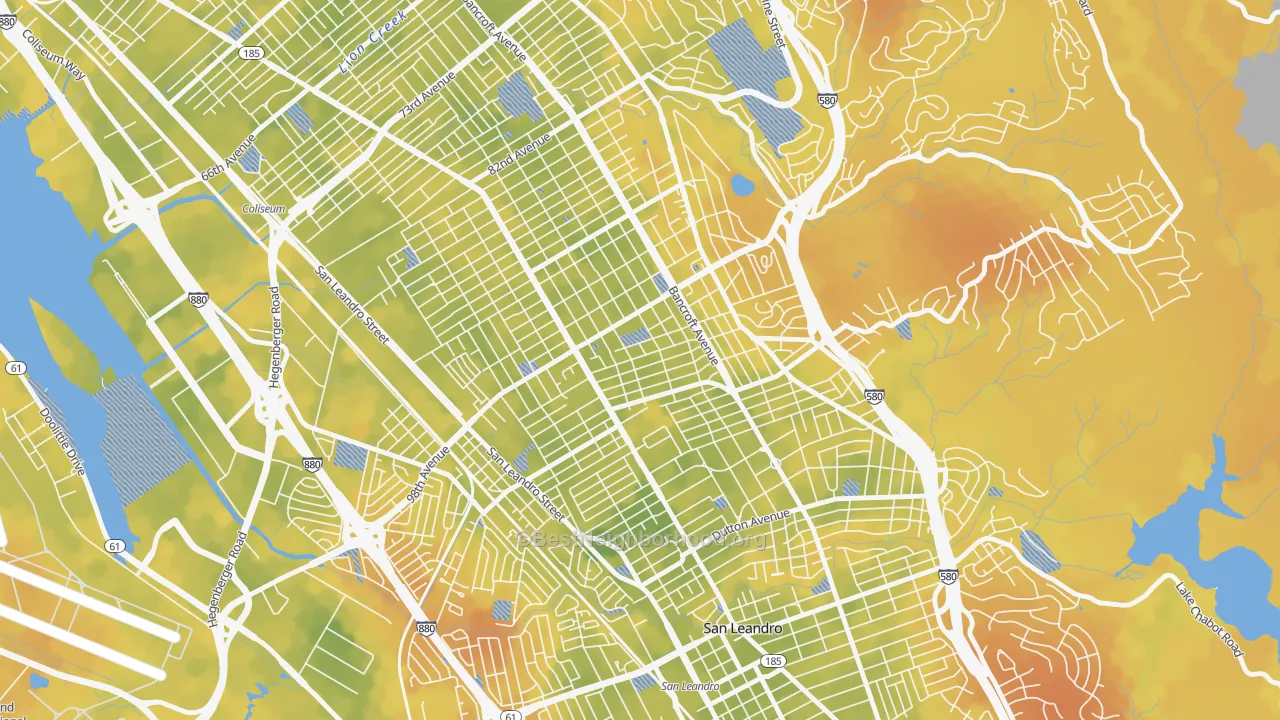 Bike Grade map of Iveywood, Oakland, CA