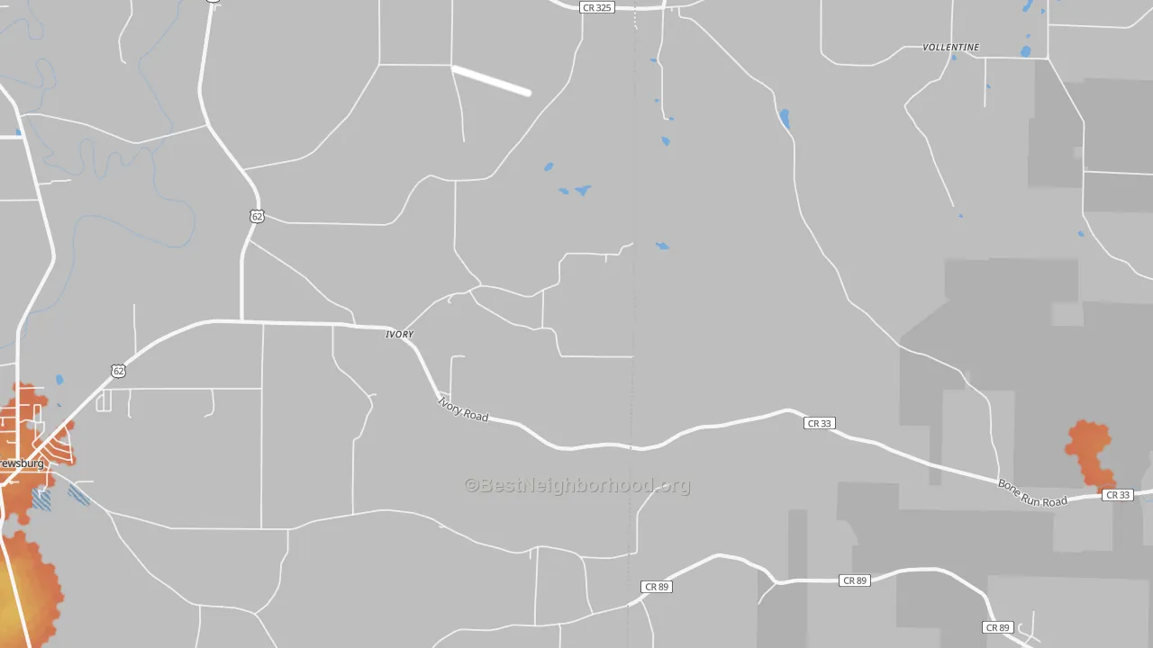 Bike Grade map of Ivory, NY