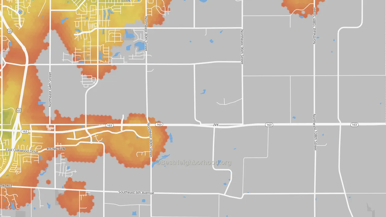 Bike Grade map of Ivy, IA