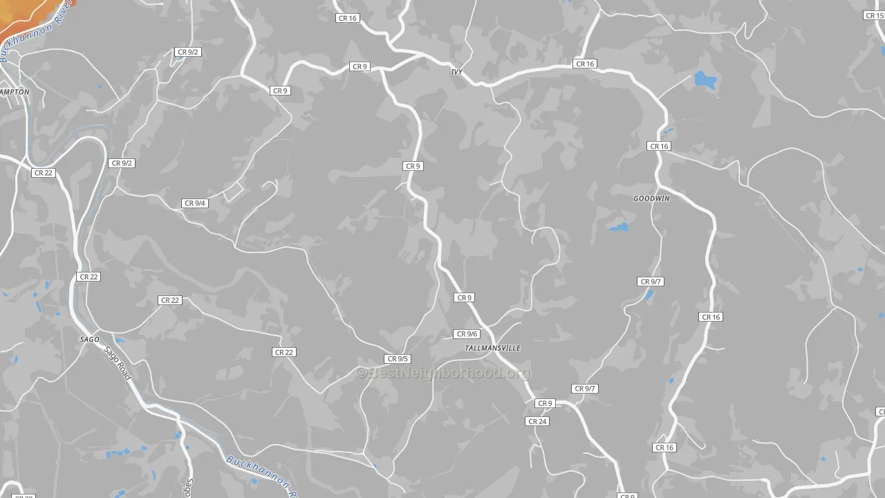 Bike Grade map of Ivy, WV