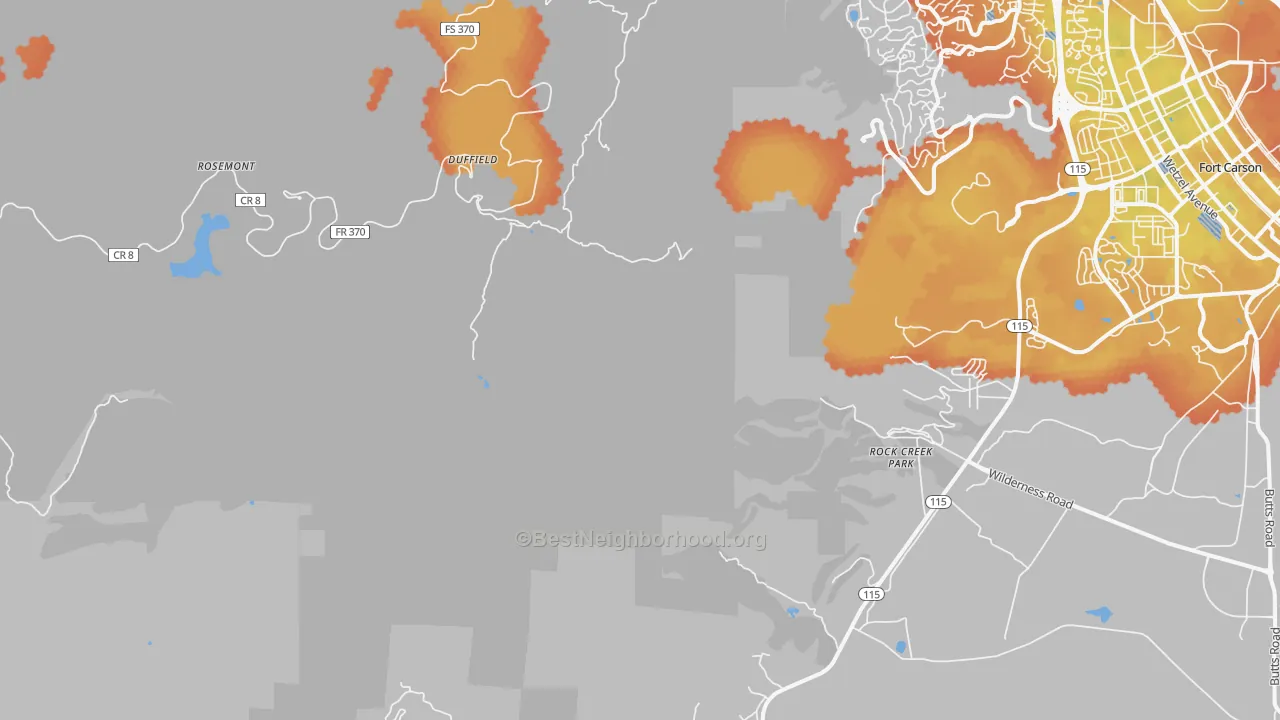 Bike Grade map of Ivywild, CO