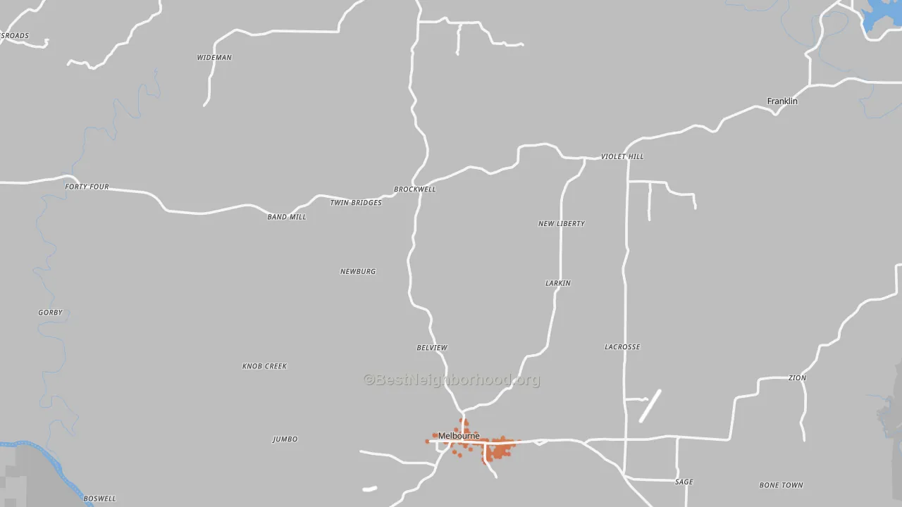 Bike Grade map of Izard County, AR