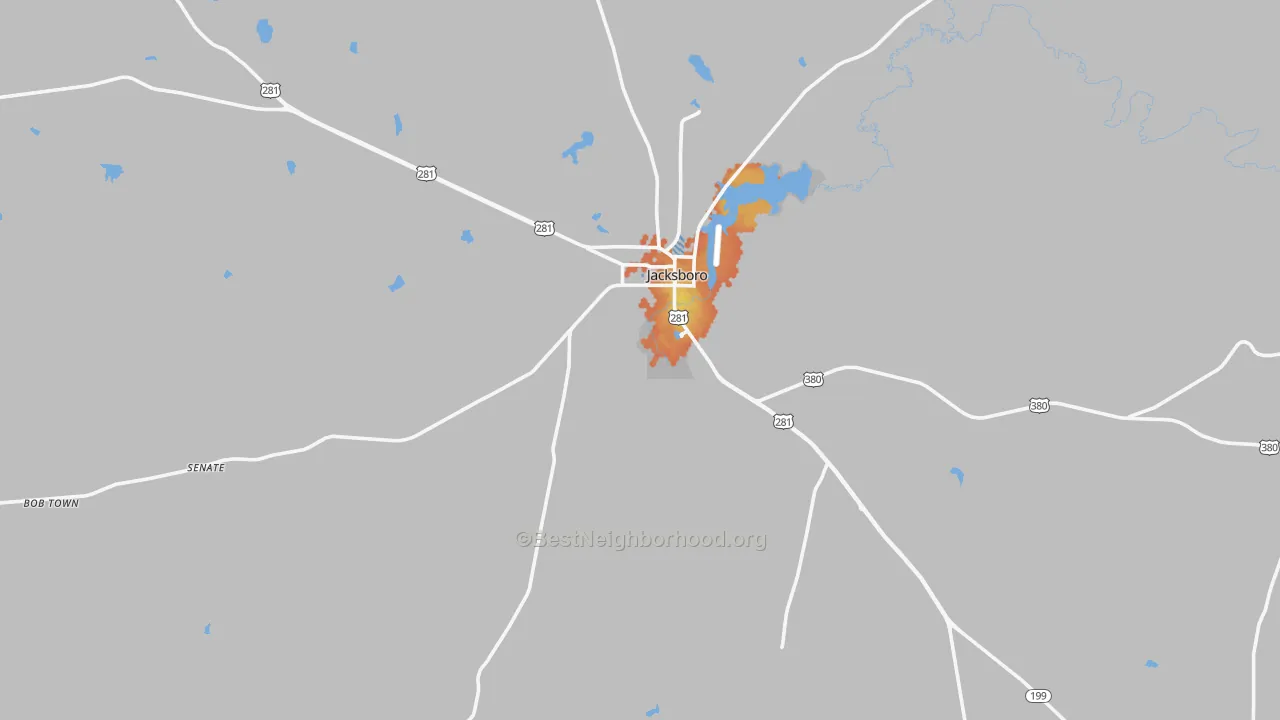 Bike Grade map of Jack County, TX