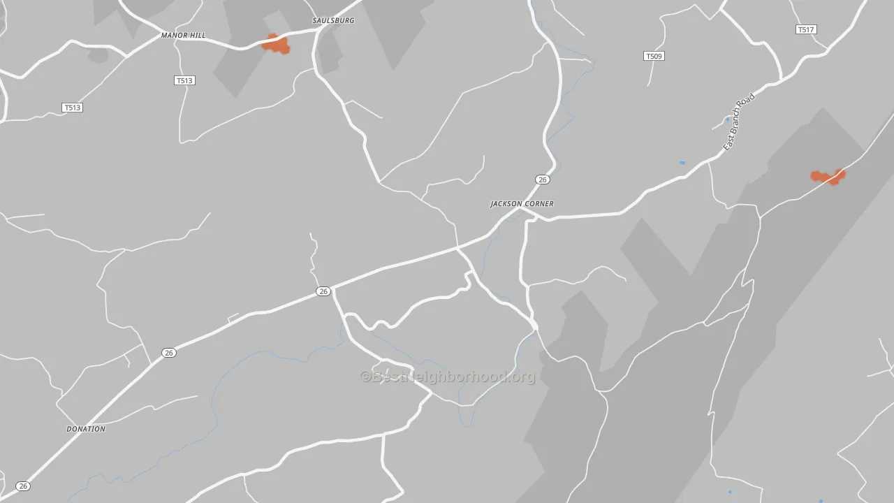 Bike Grade map of Jackson Corner, PA