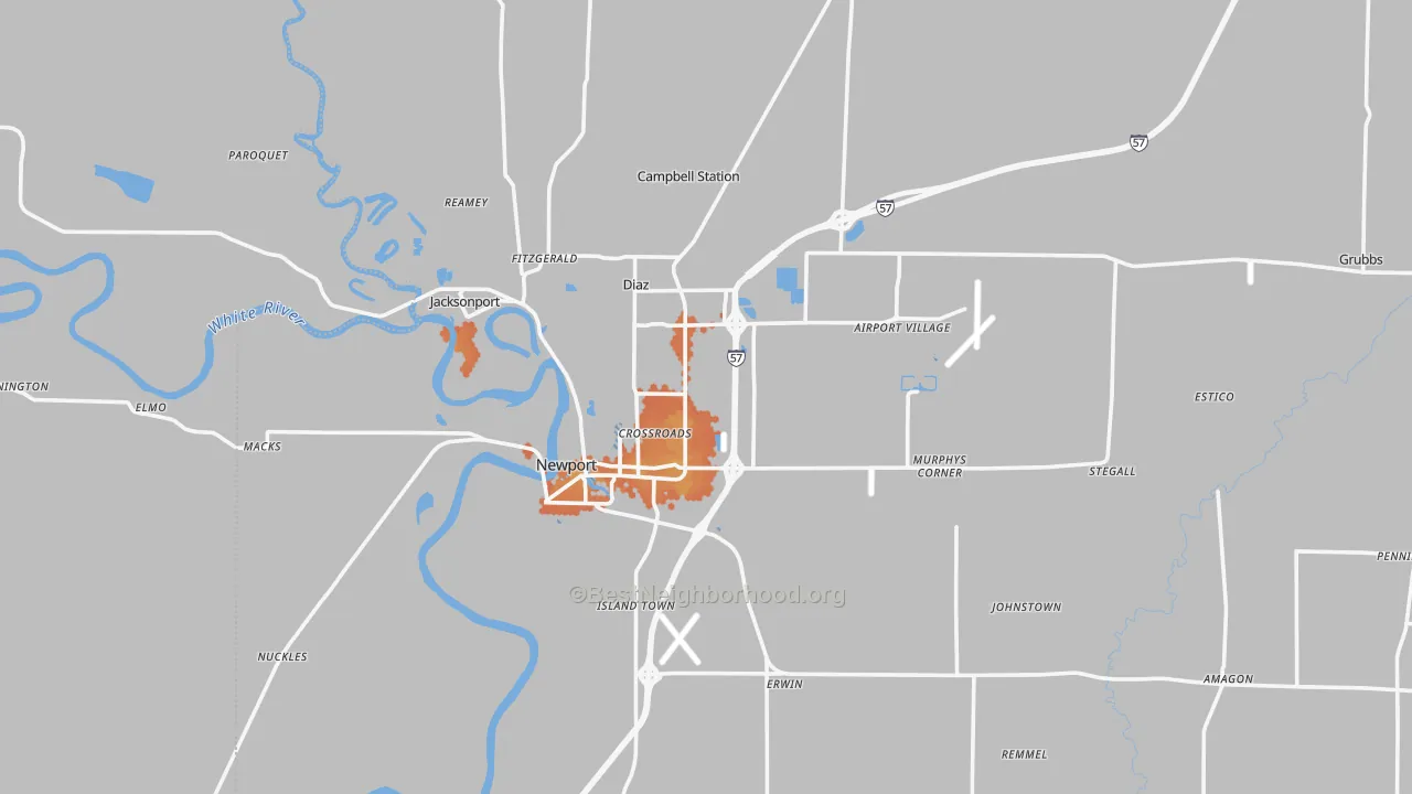 Bike Grade map of Jackson County, AR