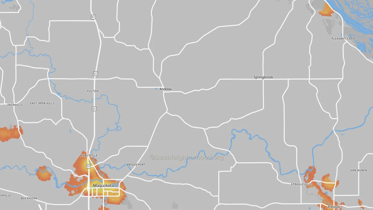 Bike Grade map of Jackson County, IA