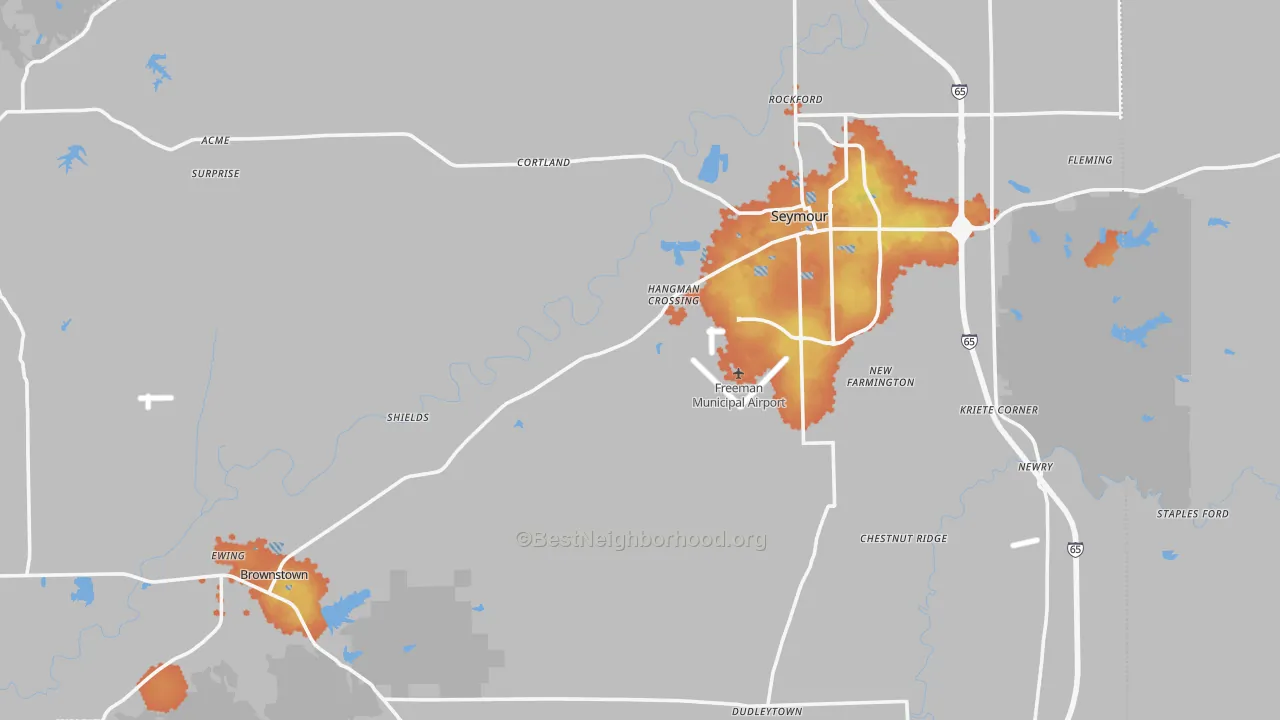 Bike Grade map of Jackson County, IN