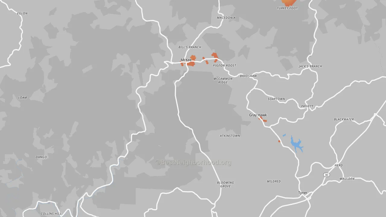Bike Grade map of Jackson County, KY