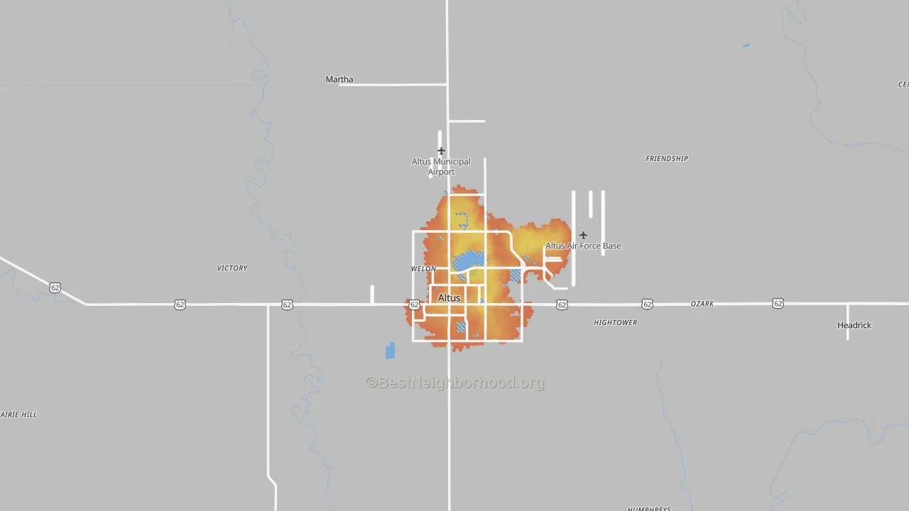 Bike Grade map of Jackson County, OK