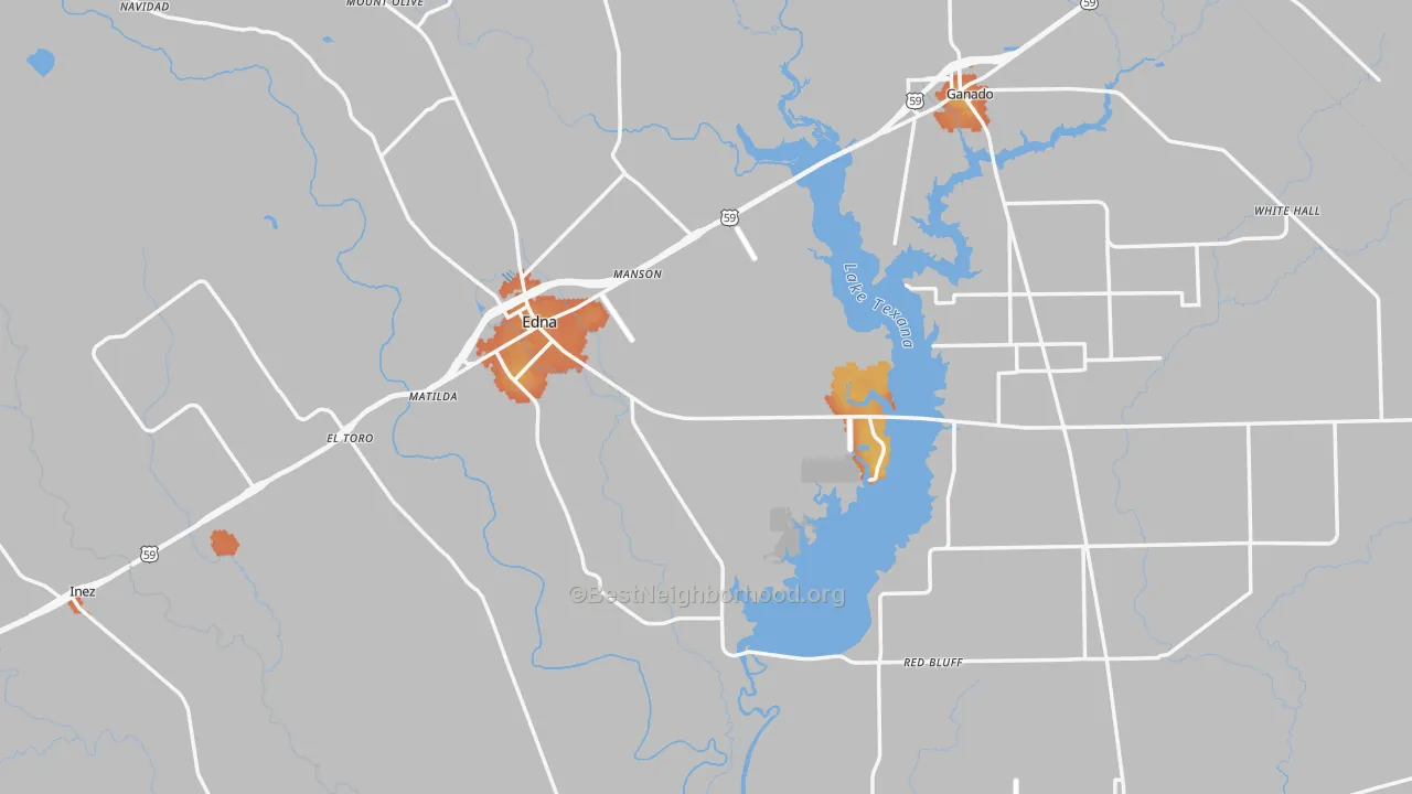 Bike Grade map of Jackson County, TX