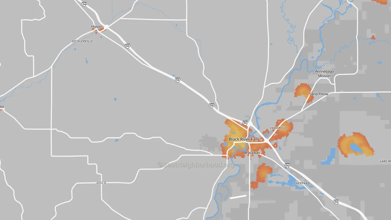 Bike Grade map of Jackson County, WI