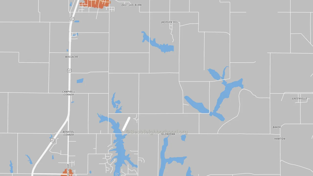 Bike Grade map of Jackson Hill, IN